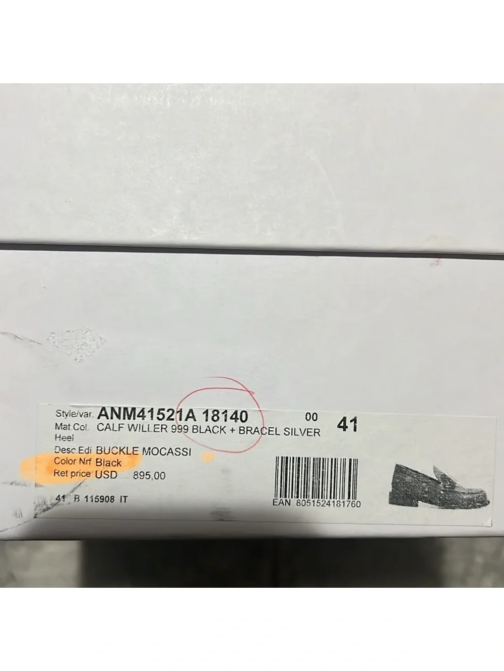 JW Anderson Logo-Engraved Leather Loafers in Black, Size 41 NEW in Box + DustBag